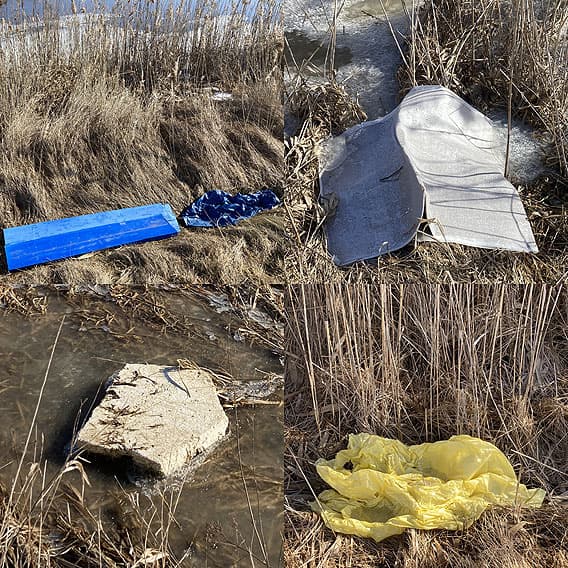 Ytterligare fyra bilder med skräp i vassen