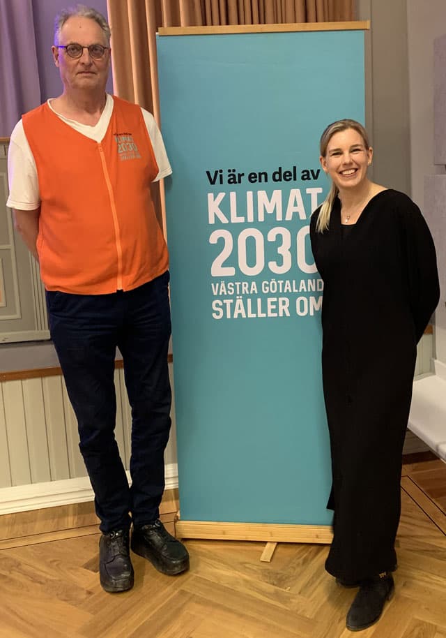 Jan Bertilsson och Helena Olsman vid föreläsning om PFAS.